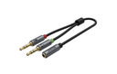 Headset Adapter (Dual 3.5mm Plug to 3.5mm Jack) Stereo Audio Cable